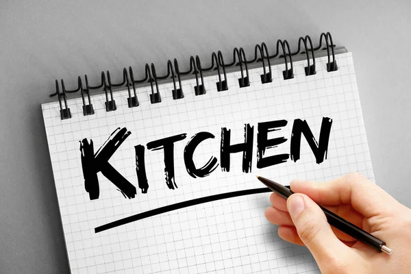 Kitchen Text Notepad Concept Background — Stock Photo, Image
