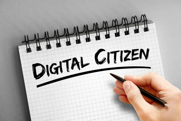 Texto Cidadão Digital Bloco Notas Fundo Conceito — Fotografia de Stock