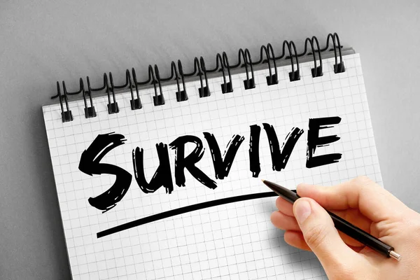 Survive Text Notepad Health Concept Background — Stock Photo, Image