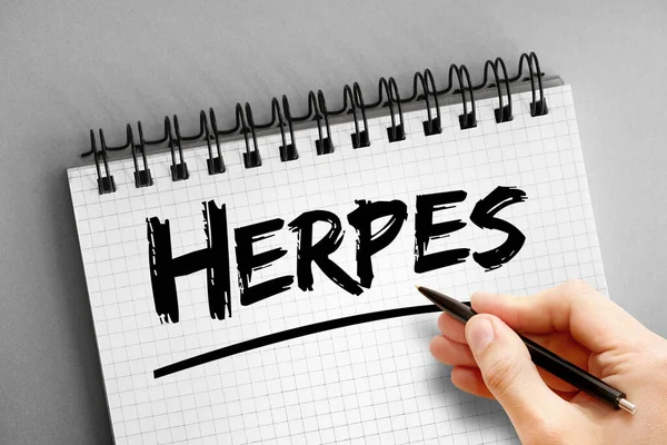 Herpes Texto Bloc Notas Fondo Concepto Salud —  Fotos de Stock