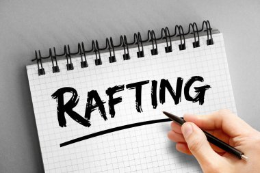 Not defterindeki rafting metni, spor konsepti arka planı