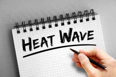 Not defterindeki ısı dalgası metni, konsept arkaplan