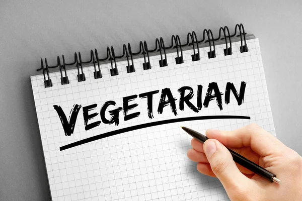 Vegetariánský Text Notepadu Koncept Backgroun — Stock fotografie