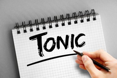 Not defterindeki tonik metin, konsept arkaplan