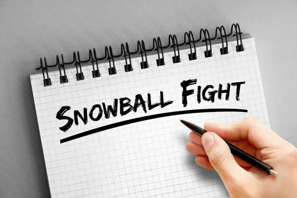 Snowball Texto Luta Bloco Notas Fundo Conceito — Fotografia de Stock