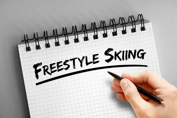 Texto Esquí Freestyle Bloc Notas Fondo Concepto Deportivo — Foto de Stock