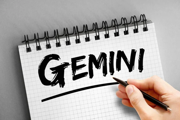Teks Gemini Pada Notepad Latar Belakang Konsep — Stok Foto