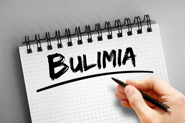 Bulimia Text Anteckningsblock Hälsa Begrepp Bakgrund — Stockfoto