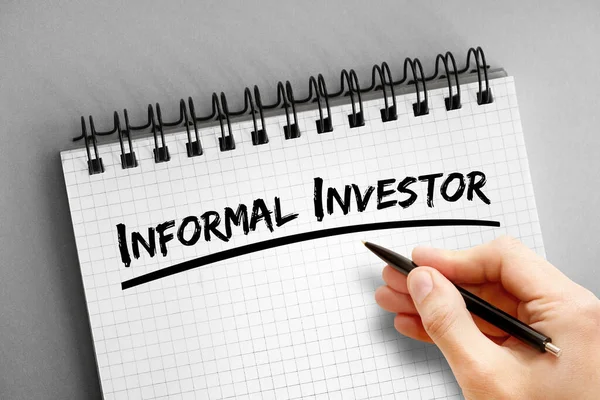 Texto Investidor Informal Bloco Notas Fundo Conceito — Fotografia de Stock