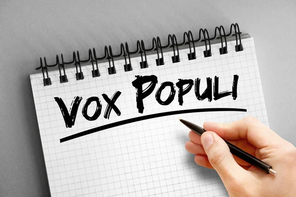 Vox Populi Κείμενο Στο Σημειωματάριο Φόντο Έννοια — Φωτογραφία Αρχείου