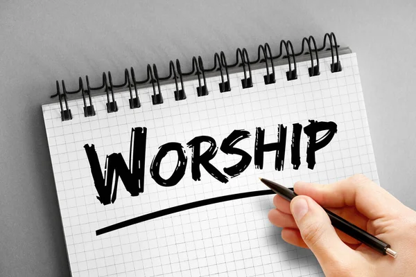 Worship Text Notepad Concept Background — Stock Photo, Image