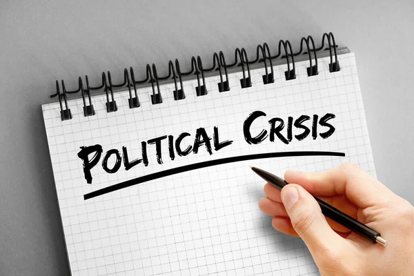 Crise Politique Texte Sur Bloc Notes Contexte Conceptuel — Photo