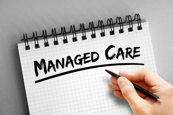 Managed Care Text Notepad Concept Background — Fotografia de Stock