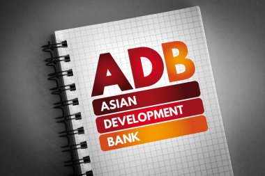 ADB - Not defterinde Asya Kalkınma Bankası kısaltması, iş konsepti geçmişi