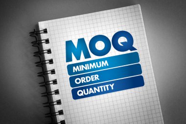 MOQ - Not defterinde asgari Düzen Kısaltma, iş konsepti geçmişi