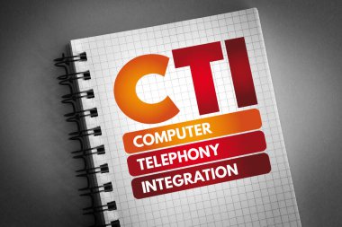 CTI - Not defterinde Bilgisayar Telefon Entegrasyonu kısaltması, teknoloji kavramı arka planı