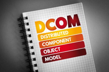 DCOM - Not defterindeki Dağıtılmış Bileşen Nesne Modeli kısaltması, teknoloji kavramı arka planı