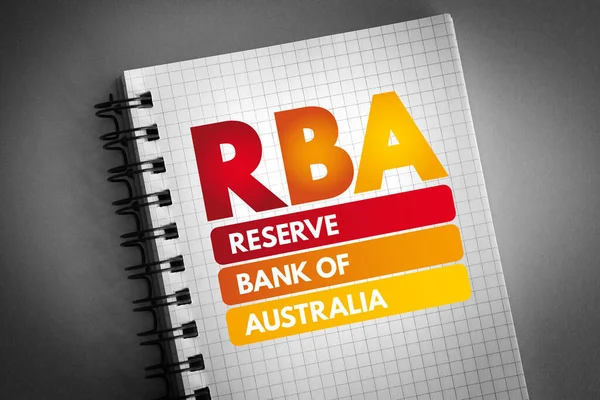 Rba Banco Reserva Australia Acrónimo Bloc Notas Fondo Concepto Negocio — Foto de Stock