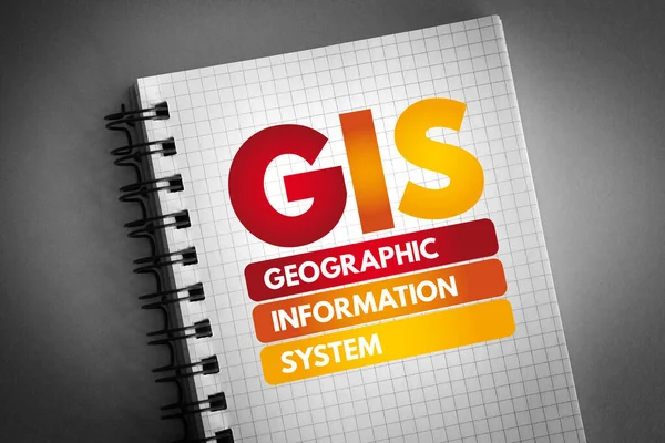 Gis Akronim Systemu Informacji Geograficznej Notatniku Tło Koncepcyjne — Zdjęcie stockowe