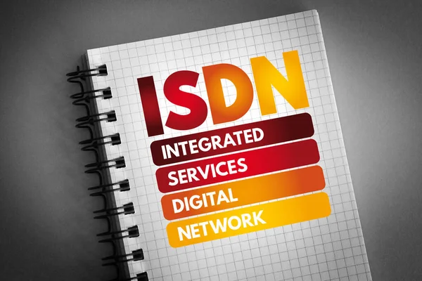 ISDN - Integrated Services Digital Network acronym on notepad, technology concept background