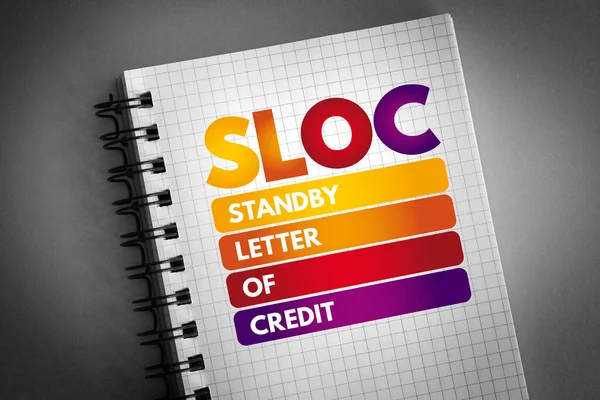 Sloc Standby Letter Credit Acronym Notepad Business Concept Background — Stock Photo, Image