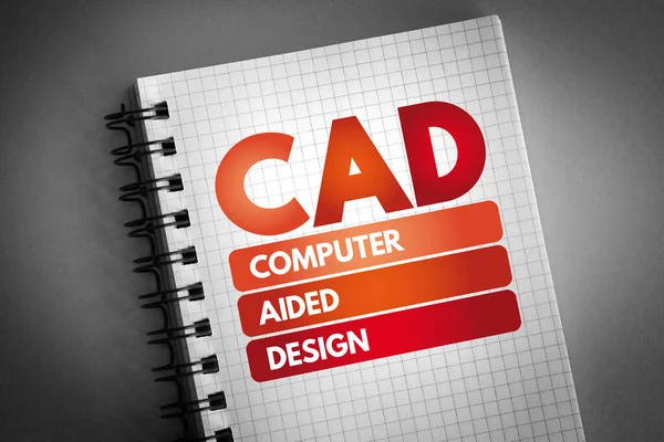 CAD - Computer Aided Design acronym on notepad, technology concept background