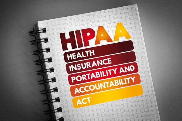 Hipaa Health Insurance Portability Accountability Act Acronym Notepad Concept Background — Stock Photo, Image