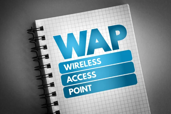 Wap Wireless Access Point Acronym Notepad Technology Concept Background — Stock Photo, Image