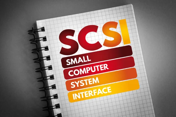 Scsi Small Computer System Interface Acronimo Blocco Note Concetto Tecnologia — Foto Stock