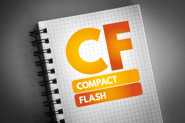 Akronim Flash Kompak Pada Notepad Latar Belakang Konsep Teknologi — Stok Foto