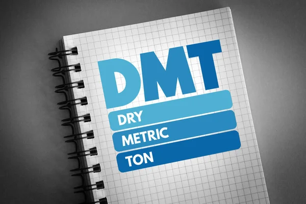Dmt Dry Metric Ton Acronym Notepad Business Concept Background — Stock Photo, Image