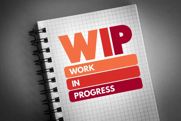 Wip Work Progress Acronym Notepad Business Concept Background — Stock Photo, Image