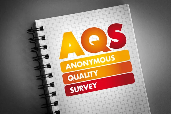 AQS - Anonymous Quality Survey acronym on notepad, concept background