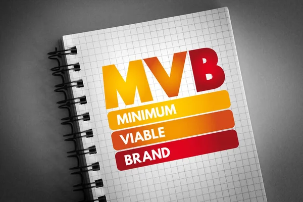 Mvb Akronim Minimum Viable Brand Pada Notepad Latar Belakang Konsep — Stok Foto