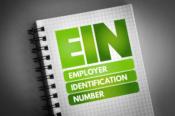 Ein Numéro Identification Employeur Acronyme Sur Bloc Notes Contexte Concept — Photo