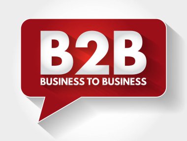 B2B - İş 'ten İş' e kısaltma ileti balonu, kavram arka planı