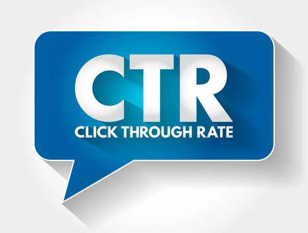 Ctr Click Rate Acronym Message Bubble Business Concept Background — Stock Vector