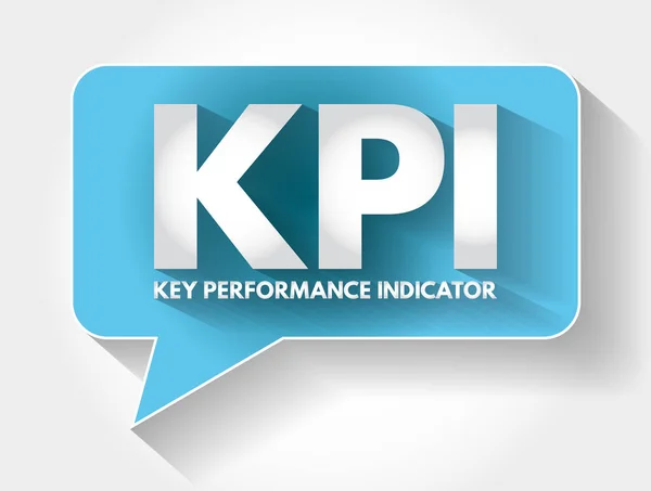 Kpi Clave Indicador Rendimiento Burbuja Mensaje Acrónimo Fondo Concepto Negocio — Archivo Imágenes Vectoriales