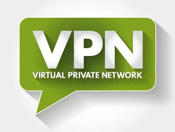 Vpn Virtual Private Network Sigla Bolha Mensagem Fundo Conceito Tecnologia —  Vetores de Stock