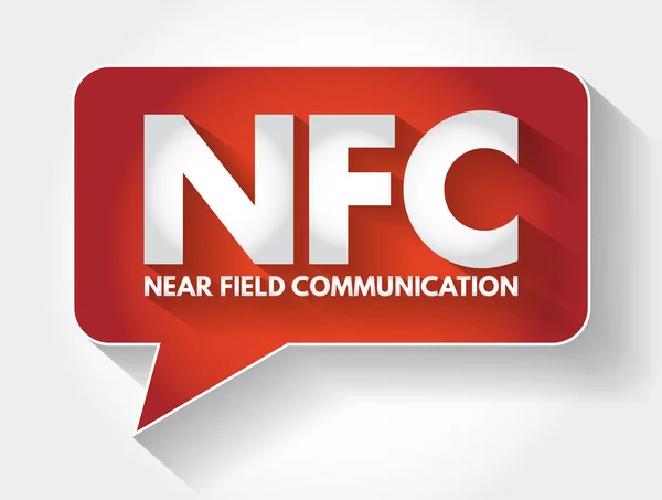 Nfc Gelembung Pesan Akronim Field Communication Latar Belakang Konsep Teknologi - Stok Vektor