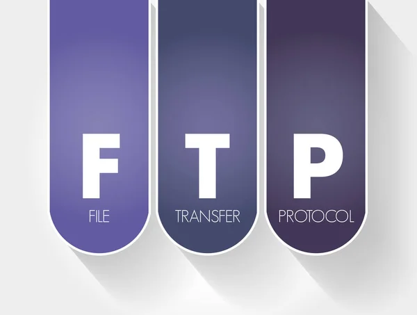 Ftp Akronim Protokol Transfer Berkas Latar Belakang Konsep Teknologi - Stok Vektor