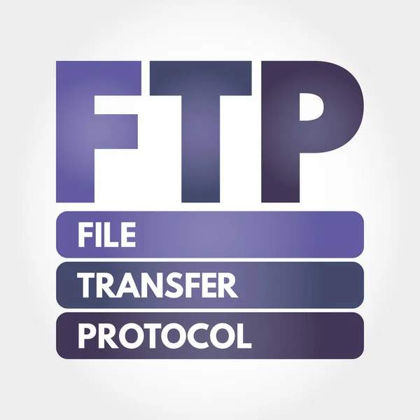 Ftp Akronim Protokol Transfer Berkas Latar Belakang Konsep Teknologi - Stok Vektor