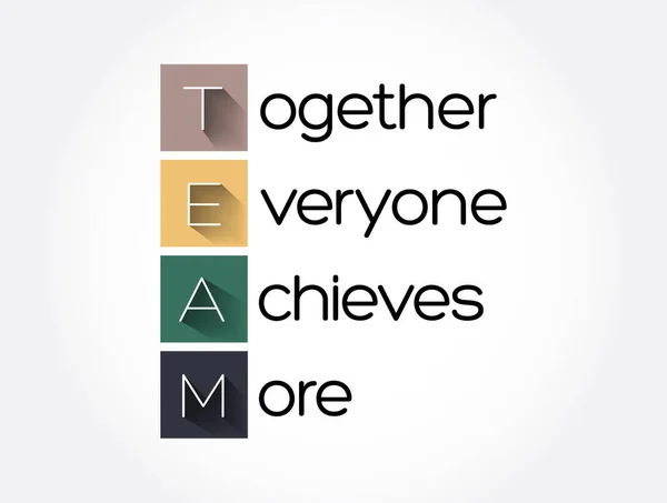 Team Together Everyone Achieves More Acronym Business Concept Background — Stock Vector