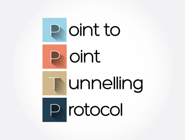 Pptp Point Point Tunnelling Protocol Akronim Teknologi Latar Belakang Konsep - Stok Vektor