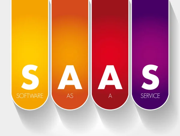 Saas Λογισμικό Service Ακρωνύμιο Φόντο Επιχειρηματική Ιδέα — Διανυσματικό Αρχείο