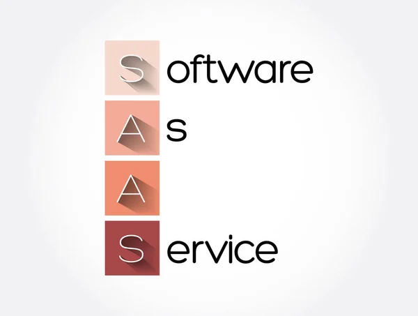 Saas Software Service Acroniem Zakelijke Concept Achtergrond — Stockvector