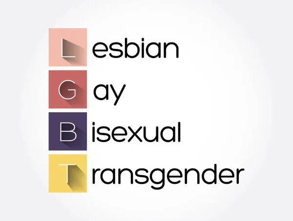 Lgbt Lezbiyen Gay Biseksüel Transseksüel Kısaltma Kavram Geçmişi — Stok Vektör