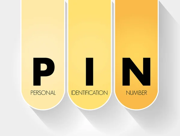 Pin Personal Identification Number Acronym Technology Concept Background — 图库矢量图片