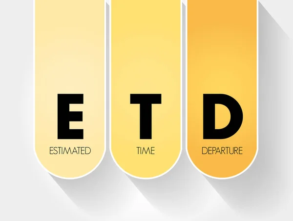 Etd Estimated Time Departure Acronym Concept Background — Stock Vector