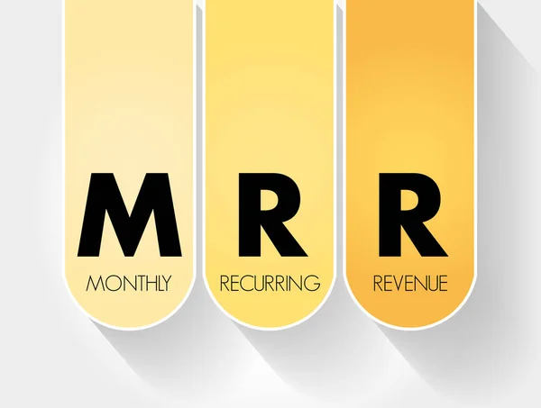 Mrr Monthly Recurring Revenue Acronym Business Concept Background — Stock Vector